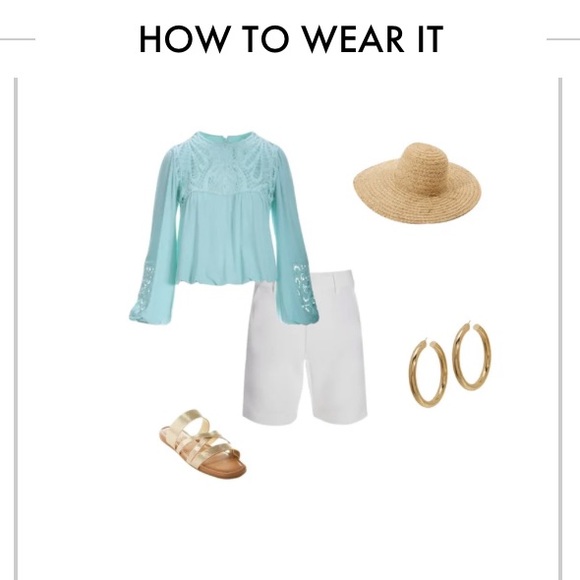 Lace Inset Blouson Knit Top COLOR : Airy Blue Size sizeXS - Picture 4 of 8